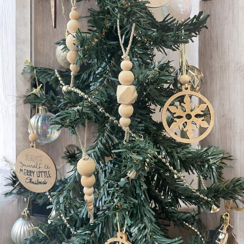 10個セット◇木製 オーナメント/クリスマスツリー&ブランチ