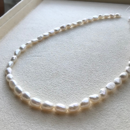 淡水パール 40本 楽天市場】淡水パール ネックレス 6-7mm 40cm ホワイト 淡水真珠