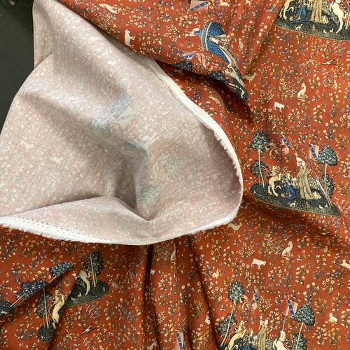 ツイル生地カットクロス】 貴婦人と一角獣《商用利用可》110㎝×95cm綿