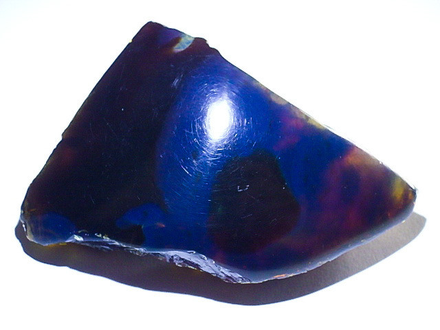 ★ブルーアンバー★天然琥珀★11.4ｇ/53mm★インドネシア産★古代樹脂★ラフハーフポリッシュ★化石鑑賞コレクション★