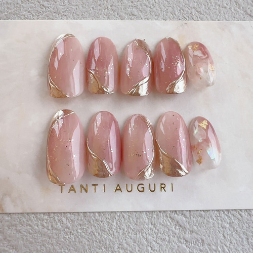 お呼ばれ ピンク色 ネイルチップ シンプル 桃色 結婚式 列席者 参列者