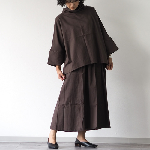 きゅうちゃん様【Used】LE PHIL ヴィスポンチトップス ブラウン ふわっと起毛コットン/ポンチョ風トップス/ブラウン ブラウス isica