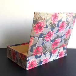 カルトナージュBOXに布花ぎっしりセット フランス製アンティーク フランスアンティーク カルトナージュボックス入りたっぷりレース