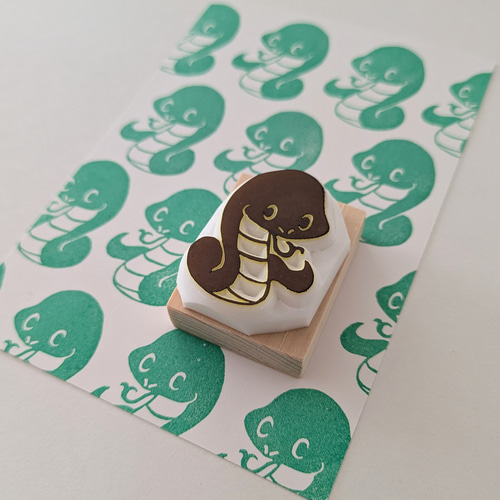 2025年の干支は『巳』可愛いヘビの消しゴムはんこ はんこ