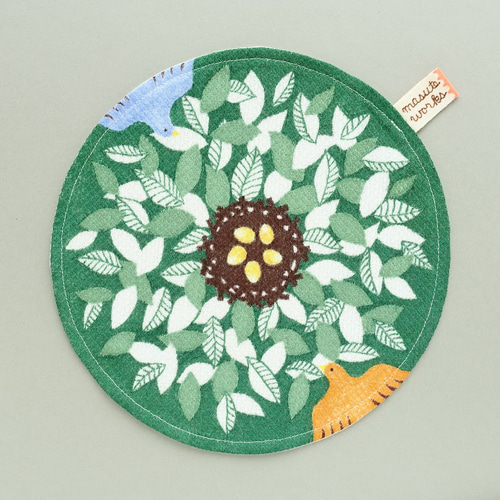 鳥とお花*やわらかガーゼハンカチ*5枚セット*ハンドメイド