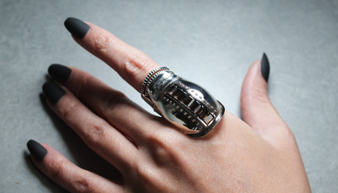 4ctレクタングルスモーキークォーツアーマーリング-MP 39,800円