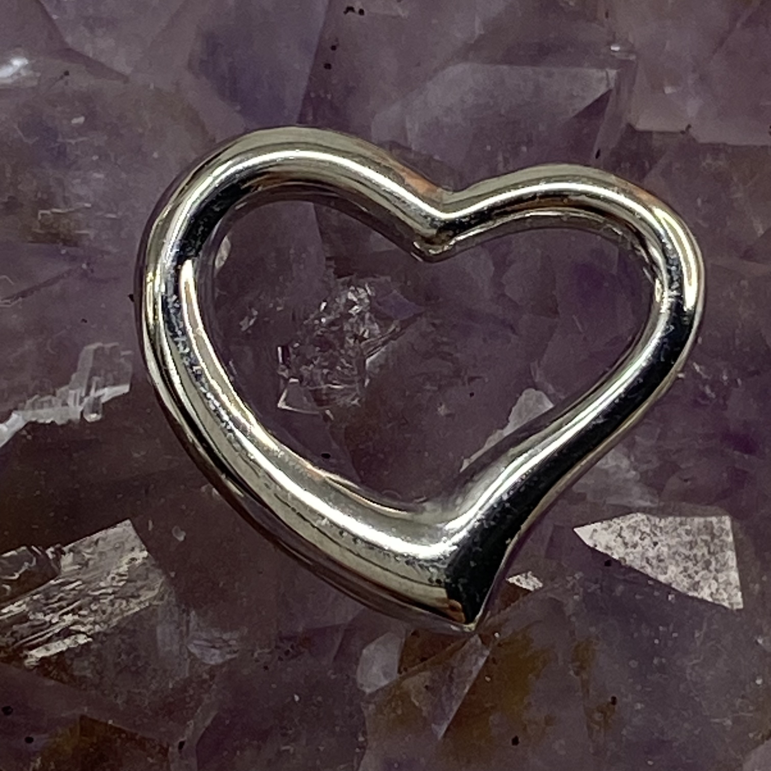 pt900 プラチナ　無垢　ハート　ペンダント