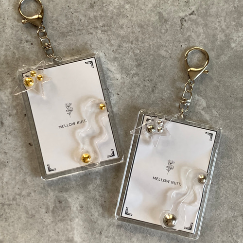 再販【B8トレカキーホルダー】硬質ケース 『 lumen 』gold / star