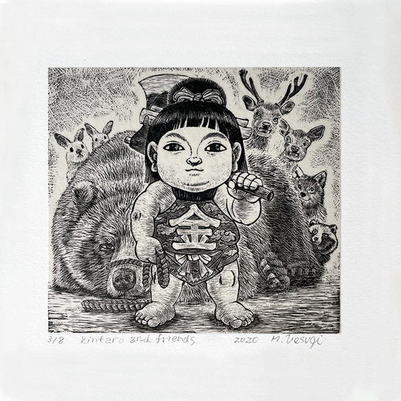 トラ太郎　版画芸術オリジナル版画入り 79〜107,109〜112,133 金太郎と森の仲間たち 版画 mascot 通販 18442039｜Creema(クリーマ