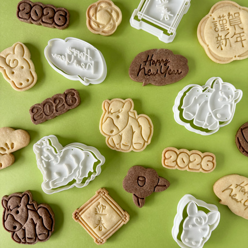 2026 ぷっくりフォント 正月【クッキー型】 クッキー型 NICA 通販