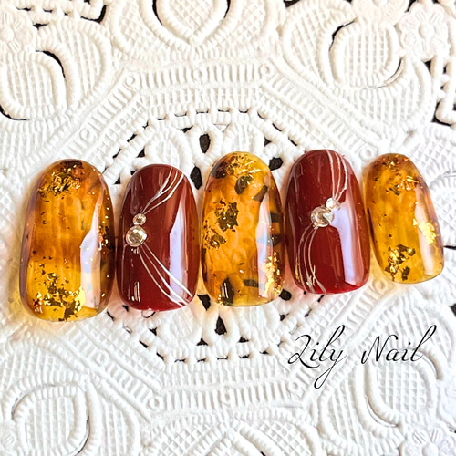 キャメル×箔 ネイルチップ Amazon | ネイルチップ｜5サイズから選べます｜1973 ミルク