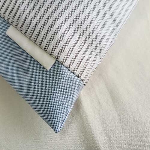 ストライプ/ブルー/シンプル/チェックアンドストライプ/男の子/給食袋  