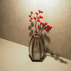 アンティークなステンドグラスのコロンと一輪挿し（お花付き） 3枚目の画像