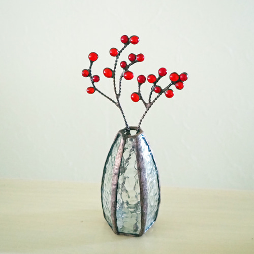 ステンドグラス　一輪挿し ステンドグラス一輪挿し/ブルー」花器 花瓶 | iichi 日々の