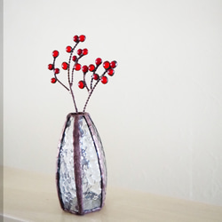 アンティークなステンドグラスのコロンと一輪挿し（お花付き） 9枚目の画像