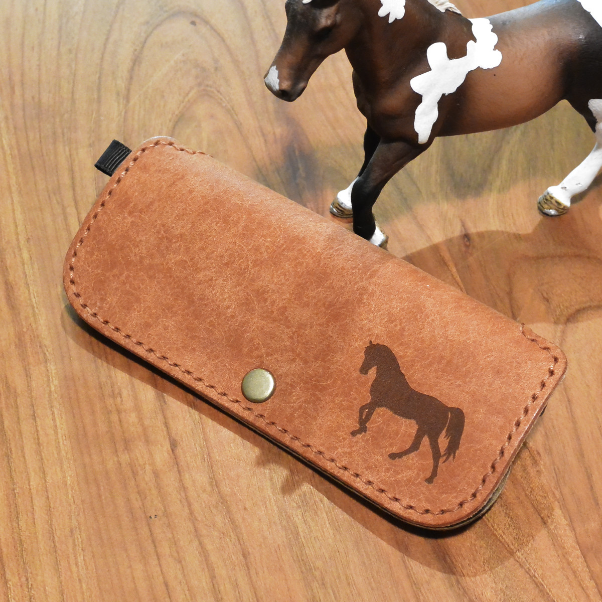 本革めがねケース《馬／茅色仕様》