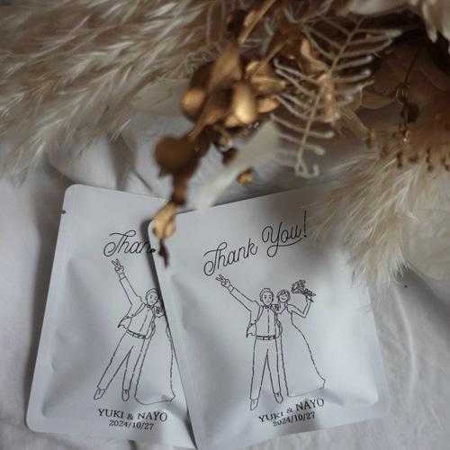 プチギフト結婚式】新郎新婦様の似顔絵イラストが表紙に/ドリップ