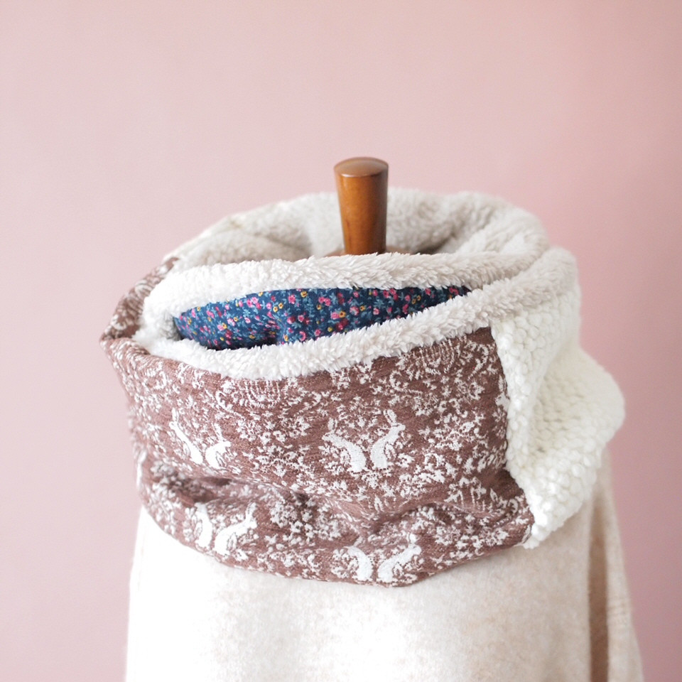 【受注製作】Rabbit×Petit flowerスヌード ・色んな巻き方が楽しめるスヌード