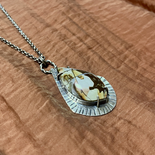 アイビスジャスパー＆ブラックムーンストーン エジプシャンネックレス