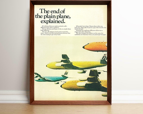 ブラニフ航空 1960年代 アメリカ ヴィンテージ 雑誌 広告 額付