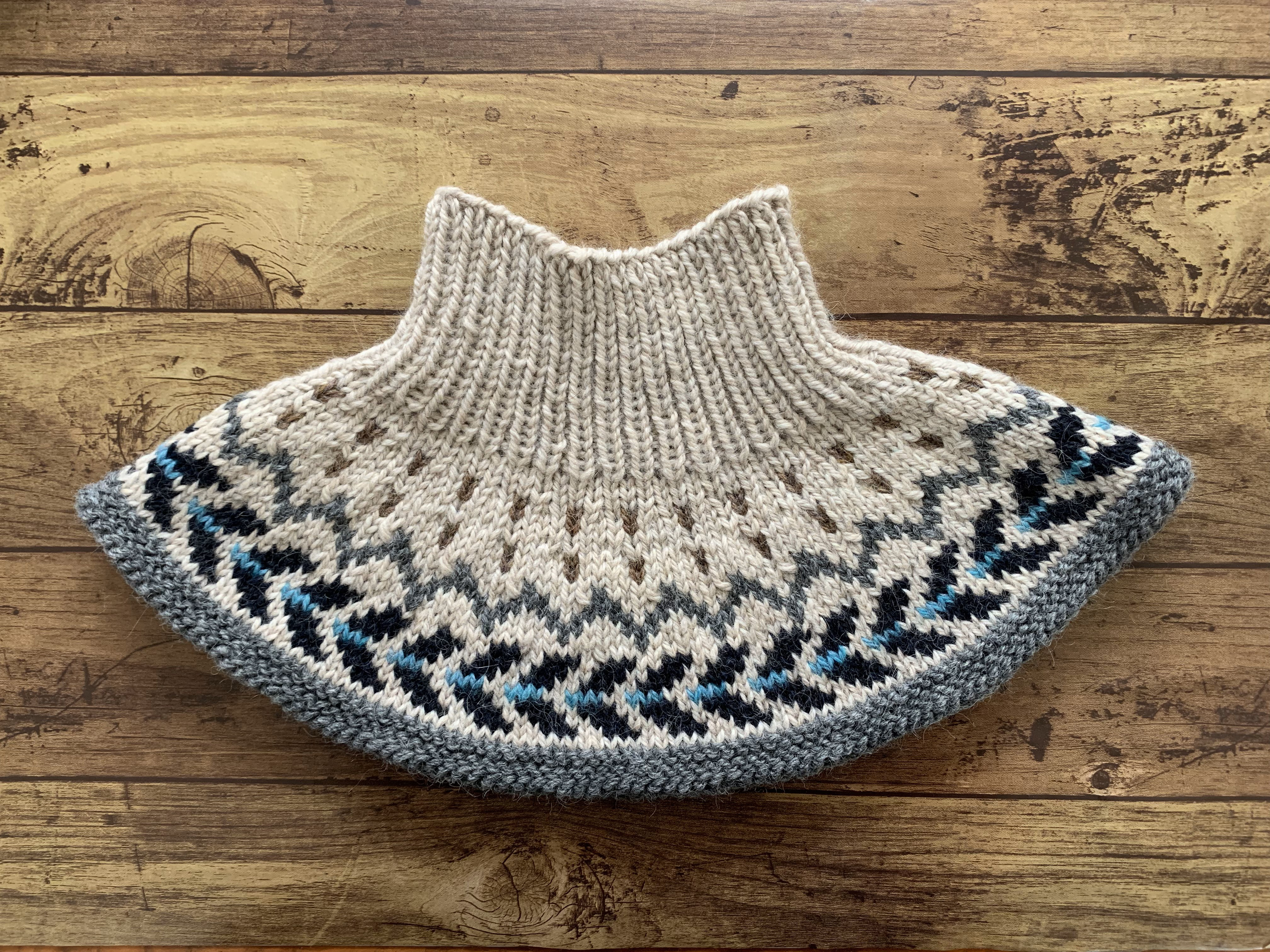 ロピーセーター柄ネック＆ショルダーウォーマー水色