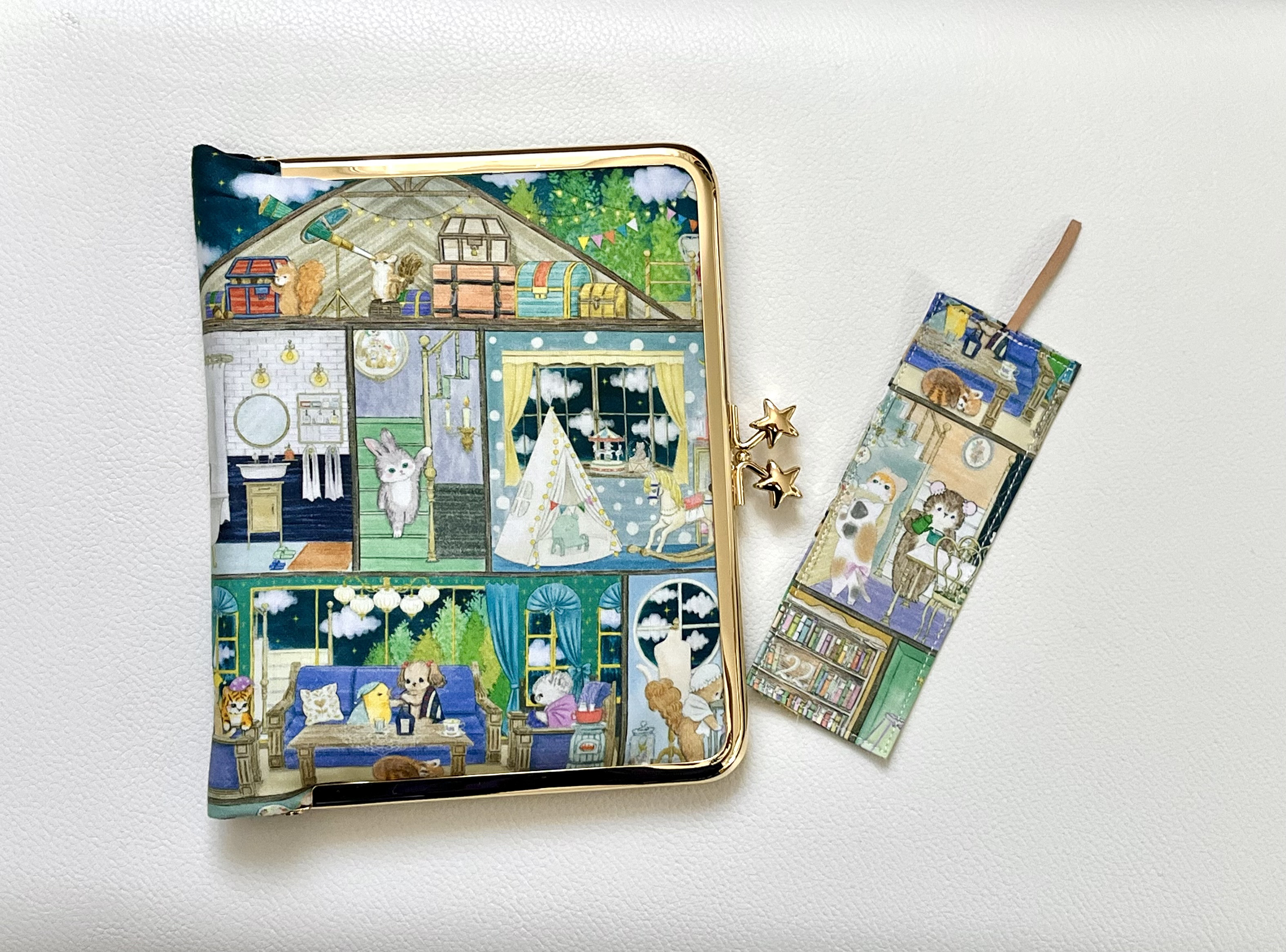 yukiemon』ユキエモン＊がま口ブックカバー*450ページ対応サイズ