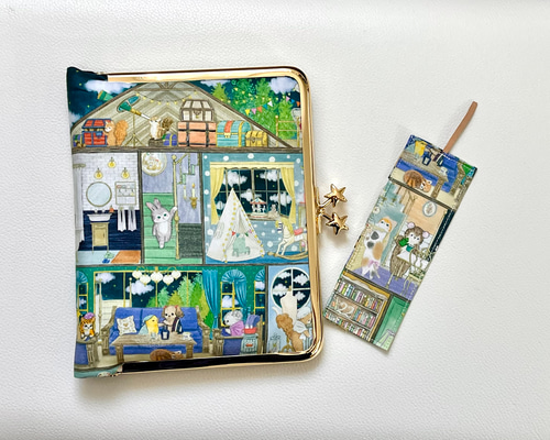 yukiemon』ユキエモン＊がま口ブックカバー*450ページ対応サイズ