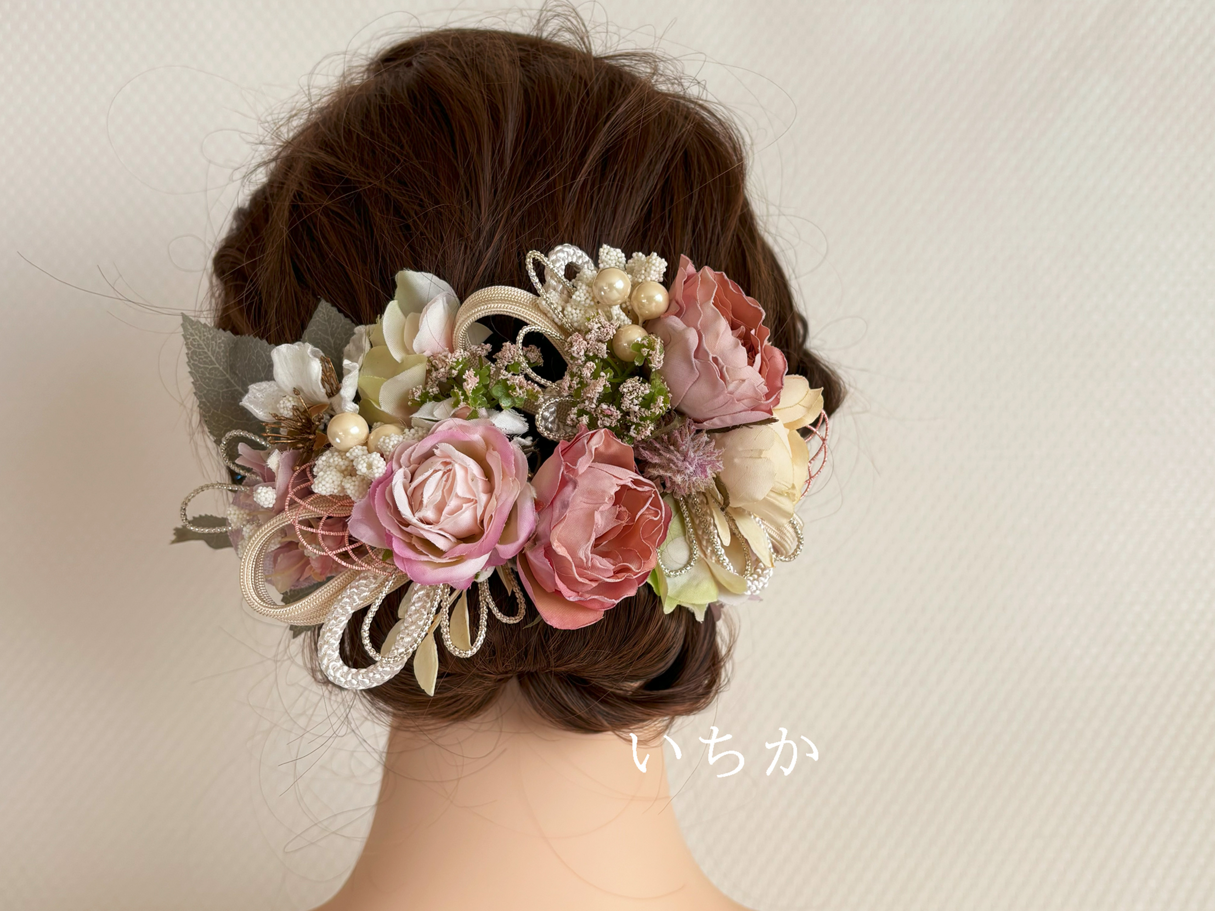 ≪和装髪飾り・振袖、袴に≫アレンジ自在！ヘアパーツ＊アンティークピンクグラデ＊9本セット（HP009）