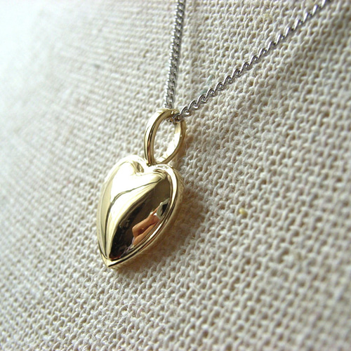 ネックレス ハート K18YG K18YG・SVハートネックレス大（少し重め） ネックレス・ペンダント