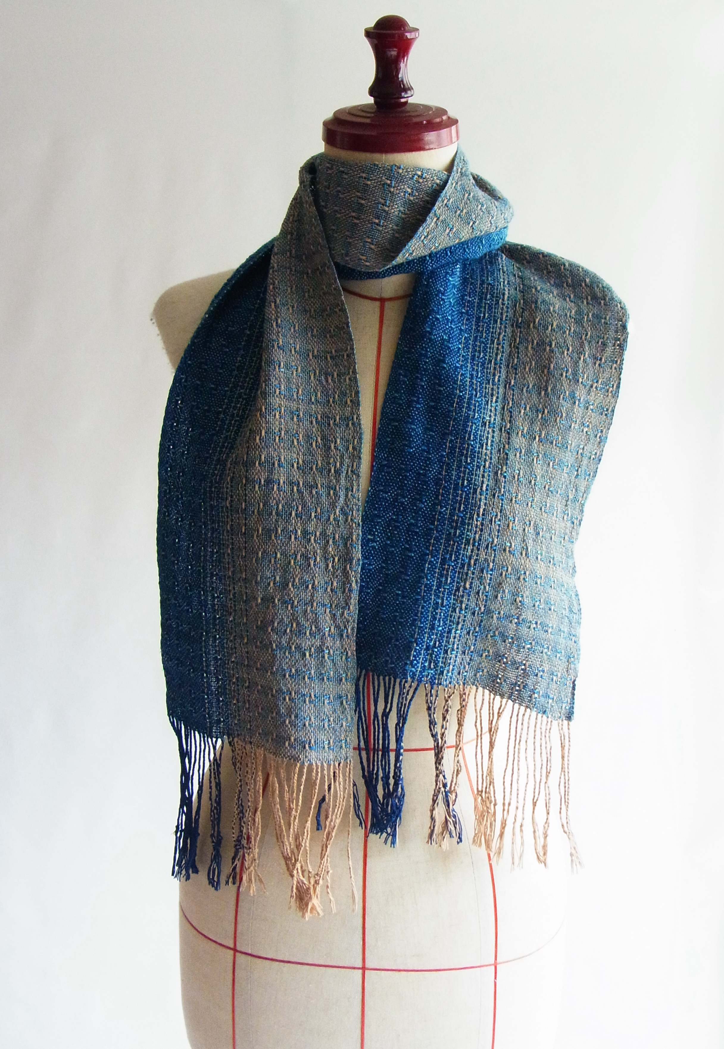 手織りマフラーmini【草木染め】