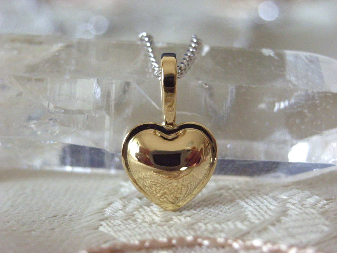 K18YG・SVハートネックレス小