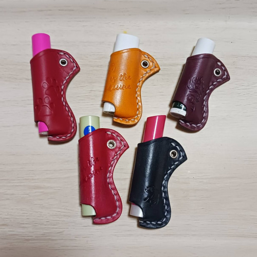 受注製作] 革 リップクリームケース キーホルダー その他ケース 手作り