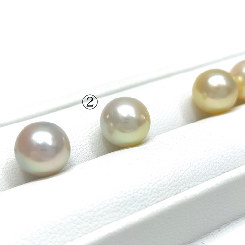 あこや真珠 ナチュラルカラー 無穴 9.5mm 素材 ネックレス