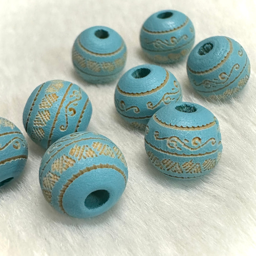増量 16個 10mm レーザー彫刻 ウッド ビーズ ビーズ ギルドバイ