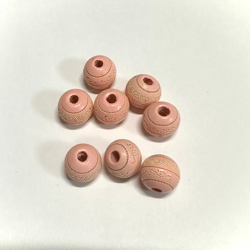 増量 16個 10mm レーザー彫刻 ウッド ビーズ ビーズ ギルドバイ
