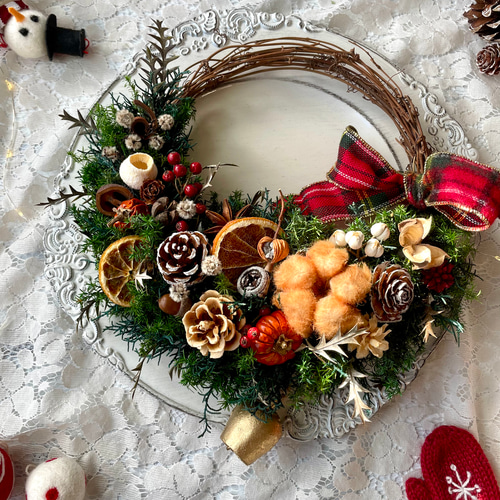 森の中のクリスマスリース プリザーブドフラワー Atelier sol daisy