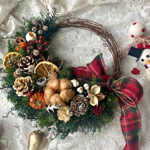 森の中のクリスマスリース プリザーブドフラワー Atelier sol daisy