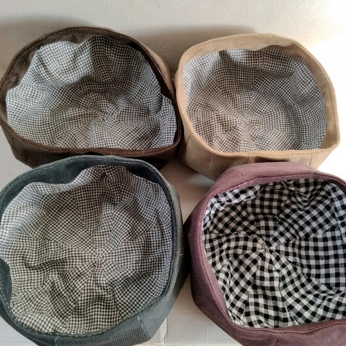 コーデュロイのベレー②ほっこりベレー帽☆モカベージュ☆コールテン