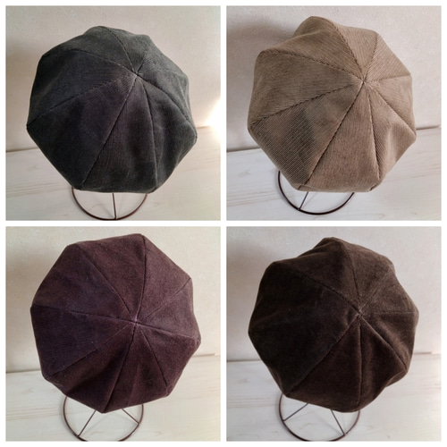 コーデュロイのベレー②ほっこりベレー帽☆モカベージュ☆コールテン