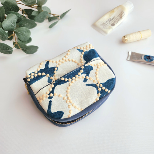 ミナペルホネン タンバリン×run run runのコロンとマチ付きティッシュ