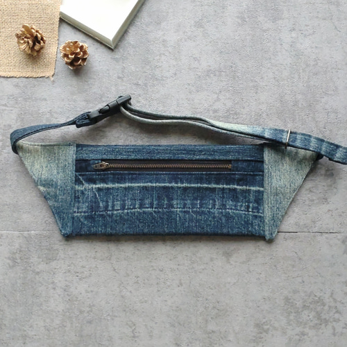 33）デニム ボディバッグ メンズ レディース スリム ボディバッグ