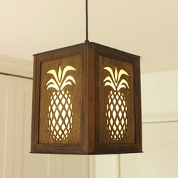 アンティーク照明　ハンドメイド アンバー・琥珀系】ステンドグラスミニペンダントライト花型｜吊