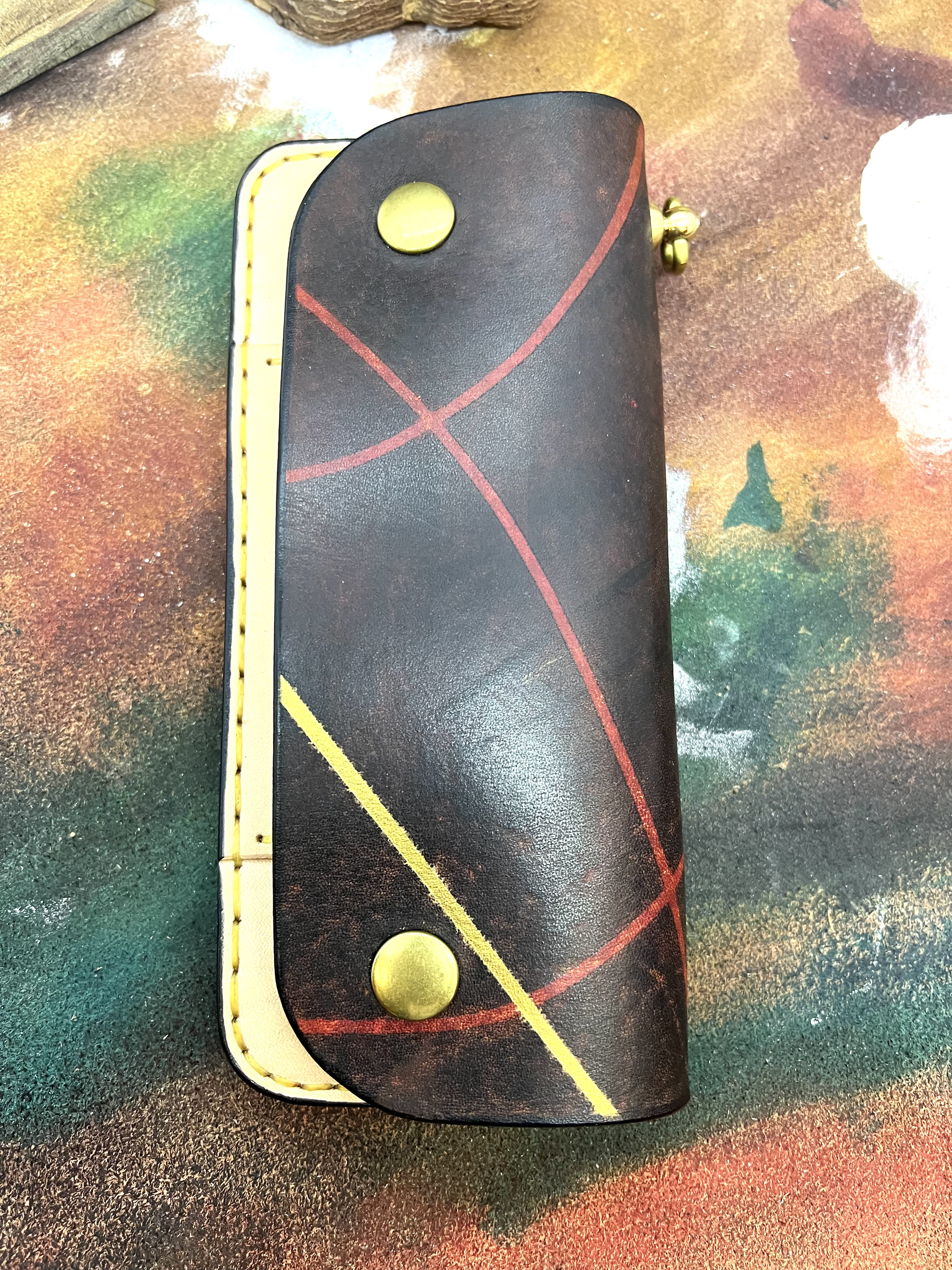 手染め　トラッカーズウォレット　ストライプ