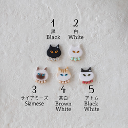 【禮品盒】耳針 / 耳夾 貓咪的選擇 珍珠 軟陶耳環 第2張的照片