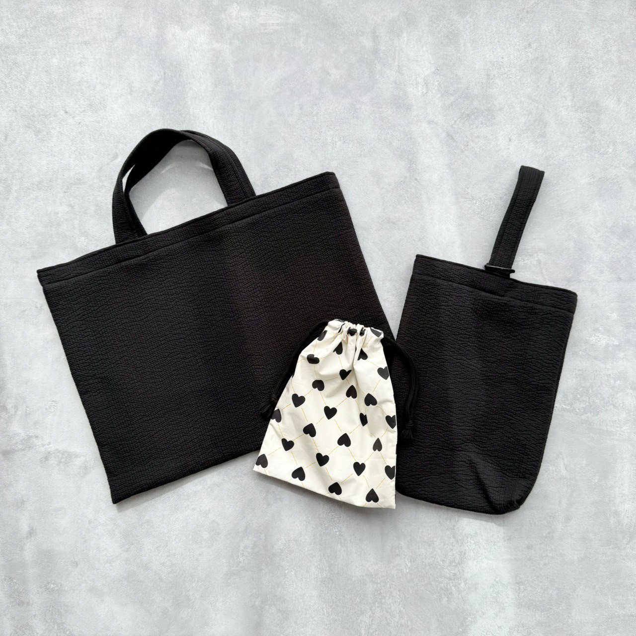 レッスンバッグ3点セット　＜ブラック＞