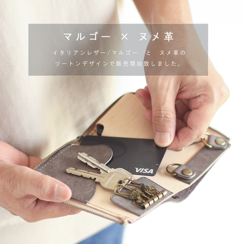 RRL レザーノート　新品未使用 キーケース Lサイズ LF-085 マルゴー×ヌメ革ツートン 牛革 レザー 革