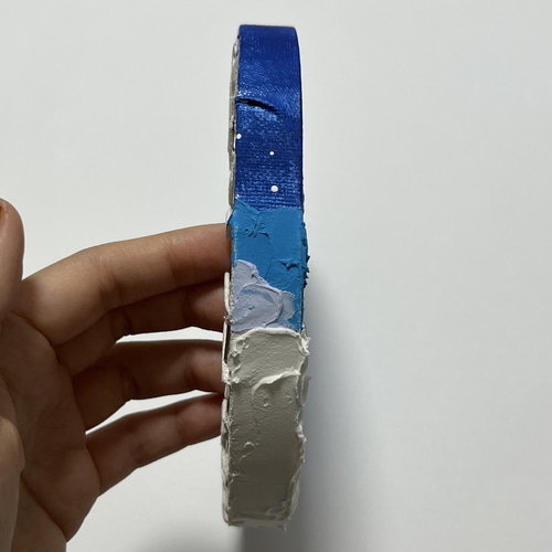 テクスチャーアート 原画 夜空 月 パール 絵画 menkoi（えかき