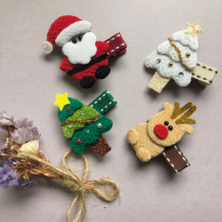 車ナチュラルカラー☆ベビーヘアクリップ　ヘアゴム 車ナチュラルカラー☆ベビーヘアクリップ ヘアゴム