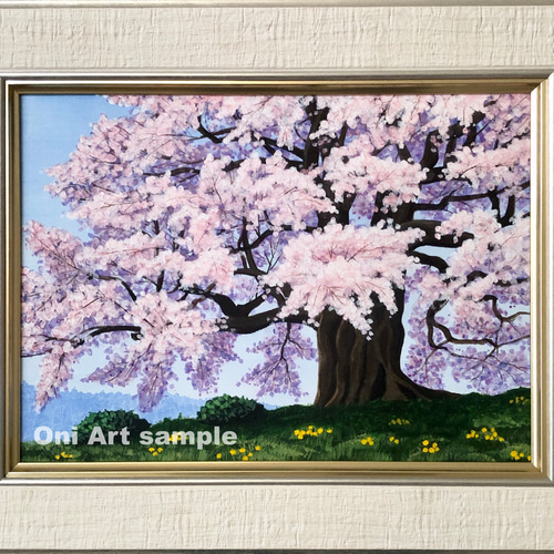 醍醐の桜04」アクリル画 額縁付 原画 キャンバス F4サイズ 風景 醍醐の桜04」アクリル画 額縁付 原画 キャンバス F4サイズ 風景