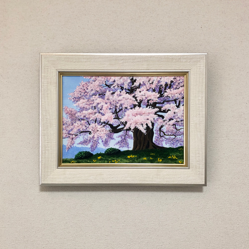 醍醐の桜04」アクリル画 額縁付 原画 キャンバス F4サイズ 風景 醍醐の桜04」アクリル画 額縁付 原画 キャンバス F4サイズ 風景